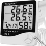 MEMFLOW Szobahőmérő Digitális Elektronikus Higrométer Fehér Időjárás Állomás (TERMOMETR POKOJOWY CYFROWY MEMFLOW)