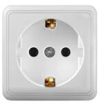  Priza simpla aplicata cu împamantare, 16A/250V, alba (PS-1806)
