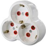  Triplu stecher adaptor cu 3 prize, model compact pentru casa si birou (E-TRS33)