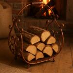 ATELIER 49 Cos de lemne pentru foc din fier forjat, cupru antichizat - Dogor (ATE49-ART-125623)