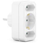  Triplu stecher cu împamantare, 3 prize, max. 3500W, alb (MK5648)