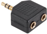  Adaptor jack 3.5 mm stereo tata la 2x mama, placat cu aur (ZLA0294)