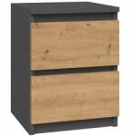 Topeshop Szekrény Komód Éjjeli Asztal M2 Antracit Artisan (M2 ANTRACYT/ARTISAN)