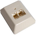  Priza ISDN dubla 8P8C pentru montaj aparent, culoare crem (01-4051)