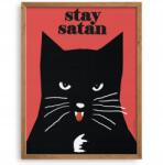 Jakub Zasada Kis Poszter, Grafika, Kép, Fekete Macska, Stay Sátán, Nappaliba, Falra (stay satan)