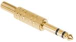  Mufa jack 6.3 mm stereo tata din metal aurit, pentru cabluri audio (WTY0027)