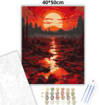  Vöröslő napkorong - számfestő készlet