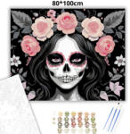  Sötét rózsakoszorú - számfestő készlet - 80×100 cm (Keretre feszítve)