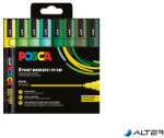 uni Dekormarker készlet, 1, 8-2, 5 mm, UNI "Posca PC-5M", 8 különböző zöld szín (302422441) - alter