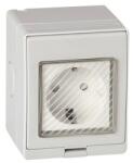  Priza simpla Schuko IP55 pentru exterior, cu capac si montaj aparent (E-PREX)