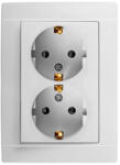  Priza dubla ST cu contact de protectie, montaj sub tencuiala, 16A (PS-2512)