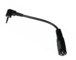  Adaptor jack 2.5 mm tata 90° la 3.5 mm mama, pe fir, negru (ZLA0580)