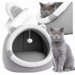 Kanza Macskaház Plüss Fekhely Meleg Járóka Játék Labda Párna (DOMEK DLA KOTA PLUSZOWY LEGOWISKO PIŁKA KANZA)