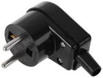  Stecher Schuko 90° WT-20S negru pentru cablu, compact si sigur (URZ3001)