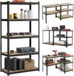 Humberg Tárolószekrény fém 180 x 90 x 40 cm max fekete garázs pincébe (4846)