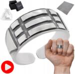 Ulex Premium Ezüst jel pr. 925 Atlanta Gyűrű Oxidált ezüst gravírozás méret20 (P-487-BH/22)