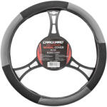 Carguard Husa volan auto universala 38 cm negru/gri Carguard, piele eco + textil (HVA002)