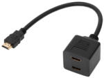  Adaptor HDMI 1 tata la 2 mame, cablu splitter 30 cm pentru TV/monitor (ZLA0791)