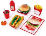 Hape Set de joaca Hape Fastfood cu hamburger hotdog si accesorii pentru copii (E3160) Bucatarie copii