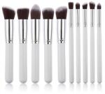  Set 10 pensule machiaj kabuki white + husa depozitare