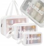 Modeus Utazó Kozmetikai Táska Repülőgéphez Átlátszó Fehér 3DB-OS Szett (ID 330)