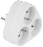 Rebel Splitter priza 3 iesiri Rebel, alb, adaptor retea compact pentru casa si birou (URZ3059)