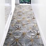 Ruby Covor de Hol Diamond, Lavabil, Antibacterian, Antiderapant, Gri, 300x80 cm (268RBY2174) Covor