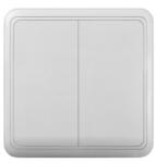  Comutator dublu pe tencuiala 10A/250V, alb, pentru doua circuite (PS-1804)