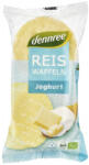 dennree Rondele ecologice din orez expandat cu crema de iaurt fara gluten, 100g, Dennree