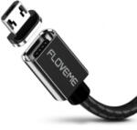 FLOVEME Cablu magnetic FLOVEME de date si incarcare rapida, 1 m, USB-C, LED, material textil impletit, Negru (CMG-32)