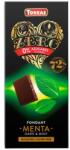 TORRAS Ciocolata neagra cu menta fara zahar si gluten 72% cacao Zero, 100g, Torras