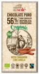 Chocolates Solé Ciocolata neagra cu 56% cacao si scortisoara Bio, 100g, Chocolates Sole
