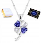 Larezo Ezüst nyaklánc Szív Kék Lóhere Virág Ezüst 925 (srebrny łańcuszek z czterolistna koniczyna 1)