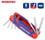 Workpro Imbuszkulcs készlet összecsukható Cr-V 8 db (WP222019)