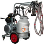 EMT Aparat de muls vaci EMT galvanizat, un bidon aluminiu 40 litri, 2 posturi( uscat) (EMT2+1A40)