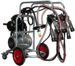 Melasty Aparat de muls bovine Melasty cu cadru galvanizat 2 posturi si loc pentru un bidon, pompa vacuum ulei (EMTDY2-K)