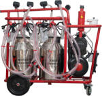 Melasty Aparat de muls oi sau capre Melasty, 2 bidoane inox 40 litri, 8 posturi( ungere) (EMTTDYKC8-2PS)