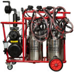 Melasty Aparat de muls vaci Melasty, 2 bidoane inox 40 litri, 4 posturi( ungere) (EMTTDY4-2PK)