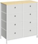 SONGMICS Világosszürke fehér 8 fiókos szövet komód fém váz - vashome