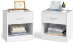 VASAGLE Éjjeliszekrény, 2 darabos szett, fiókkal 28 x 39 x 41 cm fehér