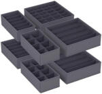 SONGMICS Fiókrendezők, összecsukható szövet tárolódobozok 8 db, szürke