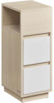 VASAGLE Éjjeliszekrény, 2 fiók, nyitott rekesz, natúr bézs, felhőfehér