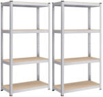 SONGMICS Fém tároló polcok szett(2db) 160x80x40 cm, ezüst