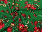 Yardtkaniny Krepp szövet regionális hegyvidéki minta tibet nagy virágok zöld háttér 0, 5mb (19154955)