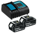 Makita Set incarcator si acumulator Makita BL1850 + DC18RC 18 V (2x632F15-1+1x195584-2)