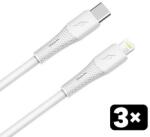 AVAX CB4308 3x 27W USB-C - Lightning szilikon töltőkábel csomag, 1.5 m (AVAX_CB4308)