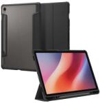 Spigen Samsung Galaxy Tab S10 FE WIFI (SM-X526) ultra hybrid pro tok álló, bőr hatású (flip, ceruza tartó) fekete (ACS09498)