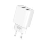 XO ce02c hálózati töltő 2 usb aljzat (10.5w, gyorstöltő + microusb kábel) fehér (XO-CE02C) - rufusz