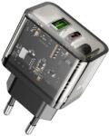 hoco. n34 hálózati töltő usb+type-c aljzat (20w, pd gyorstöltő 3.0) fekete (N34)
