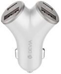 DEVIA extreme metal autós töltő 2 usb+2 type-c aljzat (48w, pd gyorstöltő 3.0) ezüst (ST112537) - rufusz